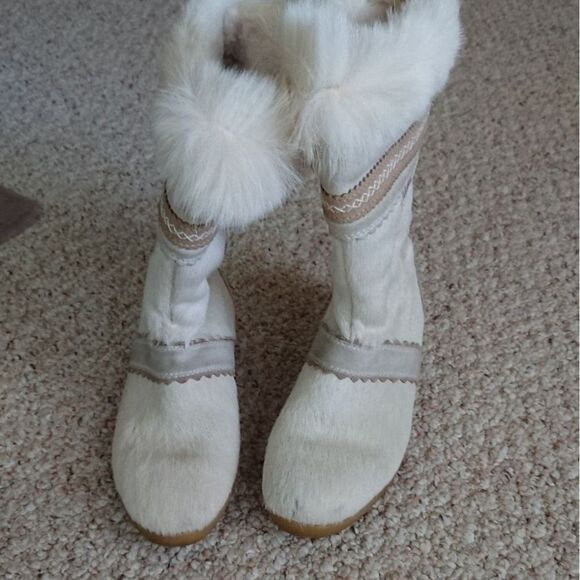 Tecnica white goat fur winter boots size 36.5 - Picture 1 of 8